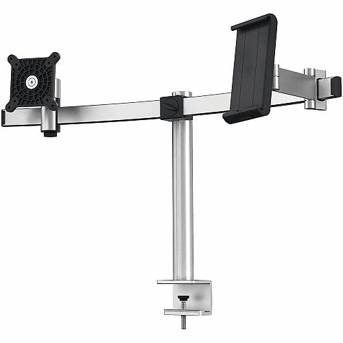 DURABLE Mounting Arm for Monitor, Tablet - Silver Height Adjustable - 1 Display(s) Supported - 34" Screen Support - 17.64 lb Load Capacity - 75 x 75, 100 x 100 - Aluminum, Plastic - 1 Each (508723)