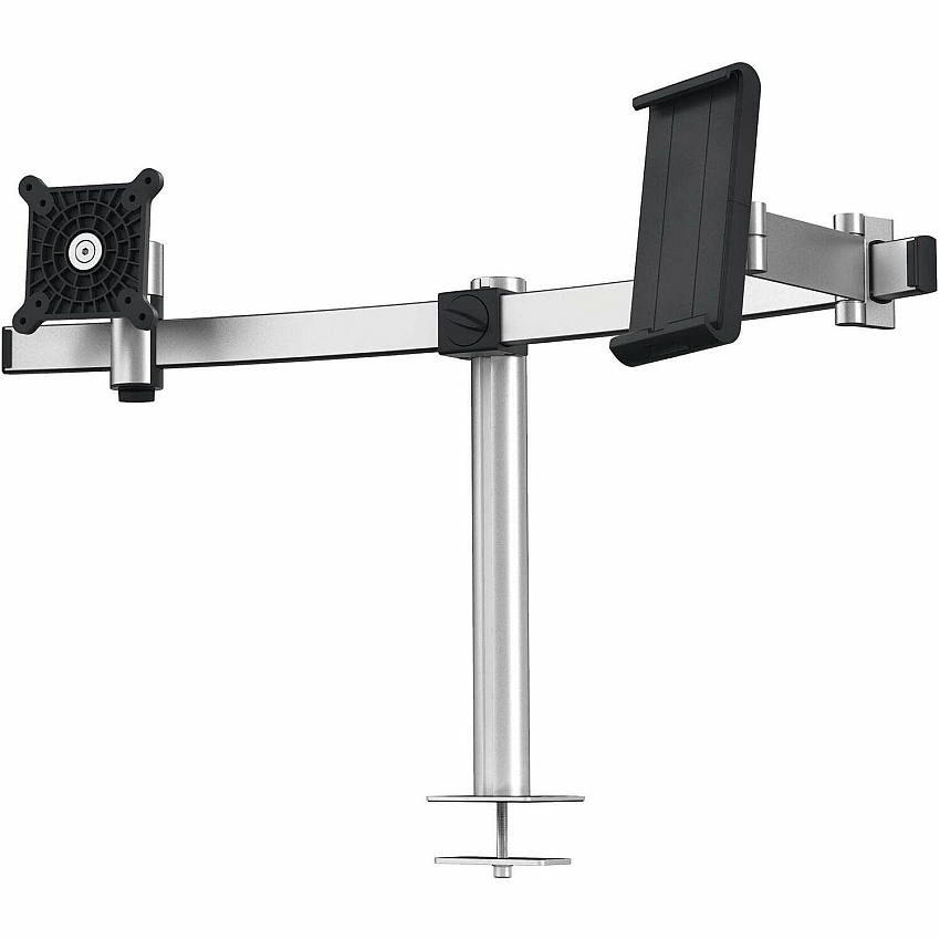 DURABLE Desk Mount for Monitor, Curved Screen Display, Tablet - Silver Height Adjustable - 1 Display(s) Supported - 38" Screen Support - 17.64 lb Load Capacity - Aluminum, Plastic - 1 Each (508823)