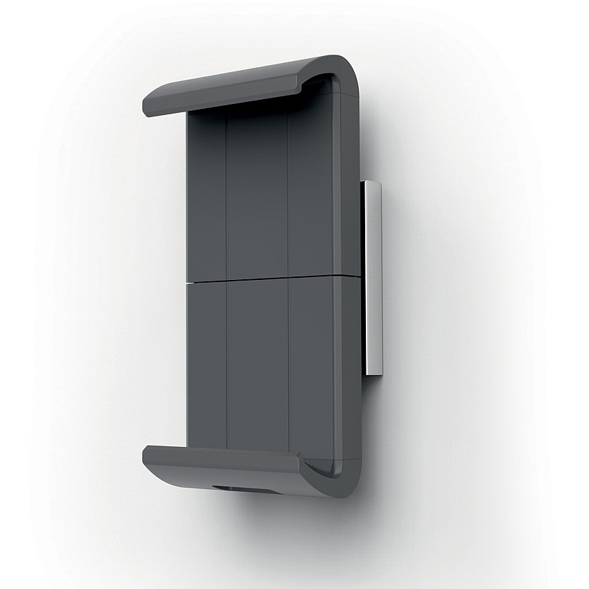 DURABLE Wall Tablet Holder XL Portrait, Landscape - 2" Height x 3.3" Width x 7.1" Depth - Rubber, Steel, ABS, Aluminum - Silver - 1 Each (893823)