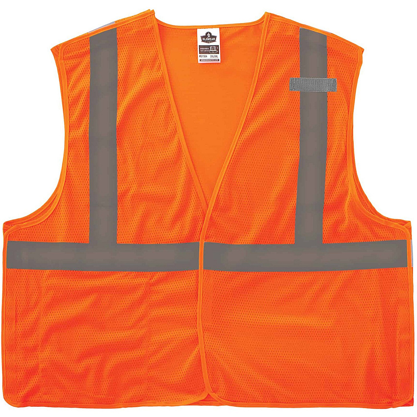 Ergodyne 8215BA Breakaway Mesh Vest Recommended for: Construction, Emergency, Warehouse, Baggage Handling - 4-Xtra Large/5-Xtra Large - Hook & Loop Closure - Polyester Mesh - Orange - High Visibility, Machine Washable, Breathable, Lightweight, Poc (21069)