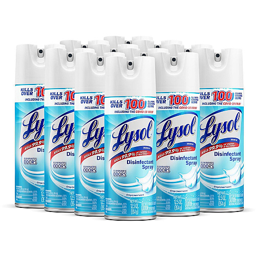 Lysol&reg; Disinfectant Spray, Crisp Linen Scent, 12.5 oz. Aerosol Can (74186)