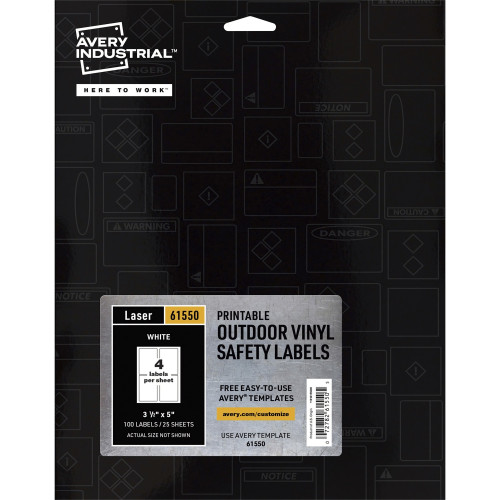 Avery Adhesive Printable Vinyl Signs (61550)