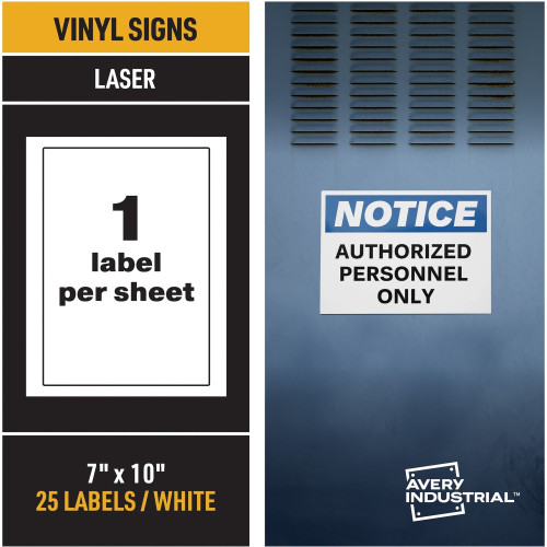 Avery Adhesive Printable Vinyl Signs (61552)