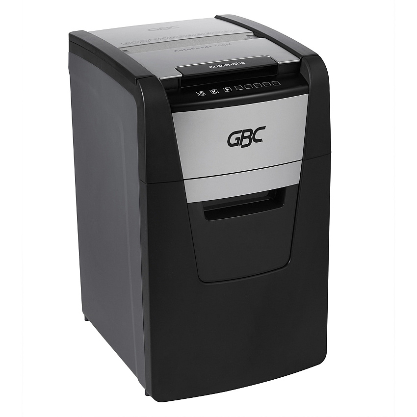 GBC AutoFeed+ Home Office Shredder, 150M, Micro-Cut, 150 Sheets Continuous Shredder - Micro Cut - 6 Per Pass - for shredding Credit Card, Paper Clip, Staples, Paper - P-5 - 30 Minute Run Time - 11.60 gal Wastebin Capacity - Black (WSM1757605)