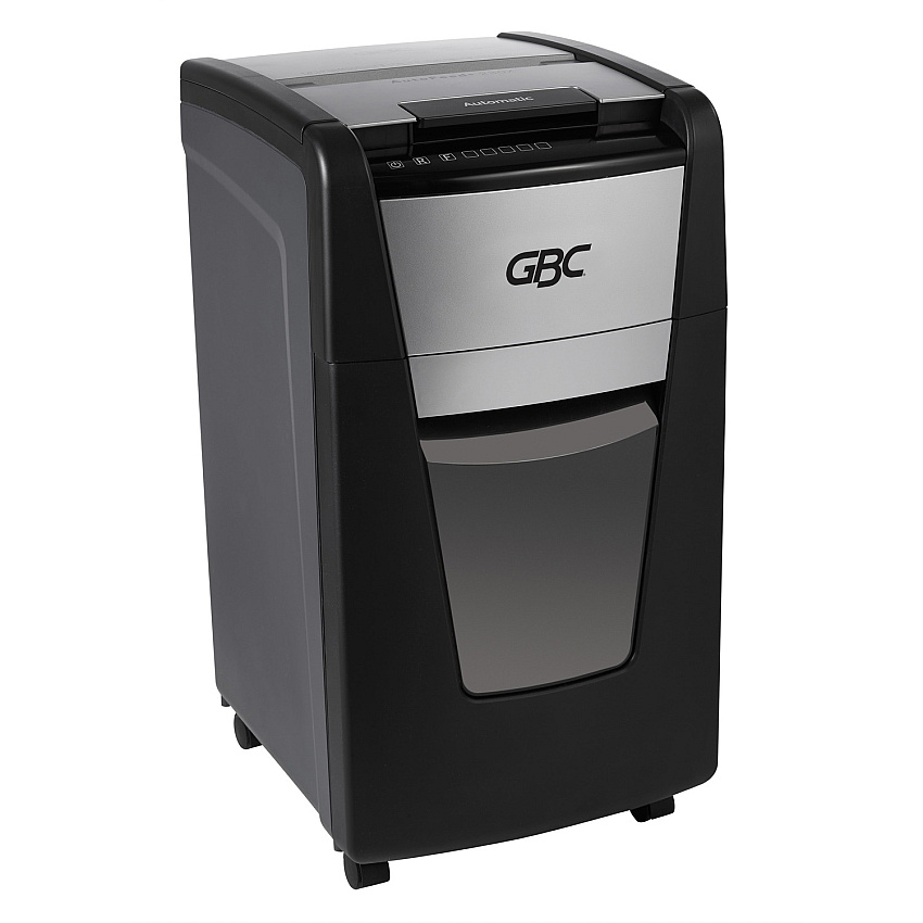 GBC AutoFeed+ Small Office Shredder, 230X, Super Cross-Cut, 230 Sheets Continuous Shredder - Super Cross Cut - 10 Per Pass - for shredding Credit Card, Paper Clip, Staples, Paper - P-4 - 30 Minute Run Time - 16 gal Wastebin Capacity - Black (WSM1757606)