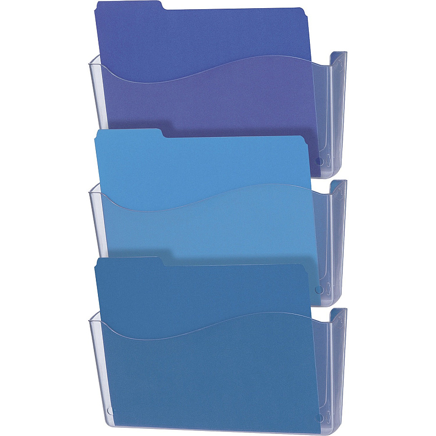 Officemate Unbreakable Wall File 6.50" Height x 13.75" Width x 3" Depth - Unbreakable - Clear - 3 / Each (21654)