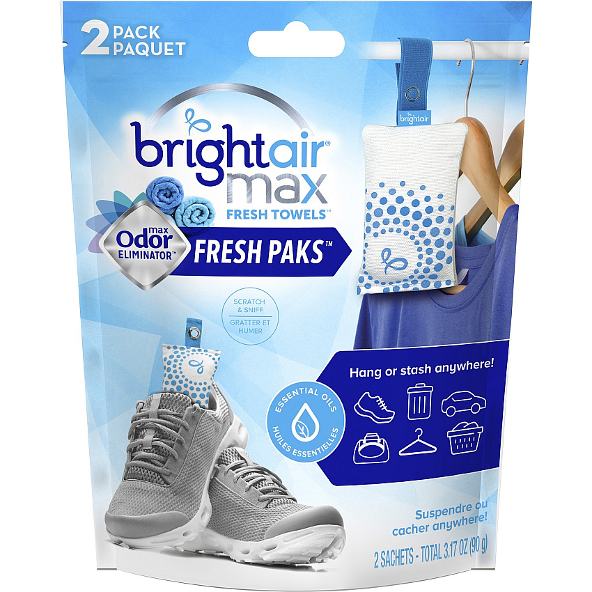 Bright Air Fresh Pak Sachets Sachet - Fresh - 2 / Pack - Odor Neutralizer, Phthalate-free, Paraben-free, Formaldehyde-free, NPE-free, BHT Free (900612)