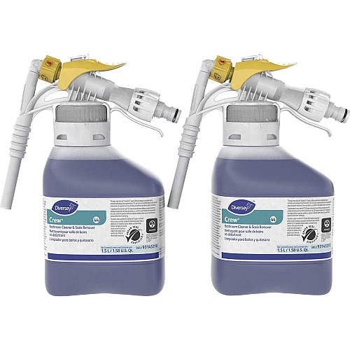 Diversey Crew Bathroom Cleaner/Scale Remover Ready-To-Use - 50.7 fl oz (1.6 quart) - Surfactant Scent - Non-corrosive - Purple Spray - 2 / Carton (93145310)