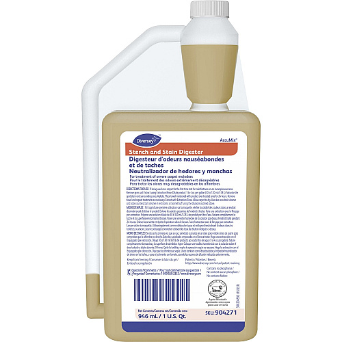 Diversey Stench & Stain Digester 32 fl oz (1 quart) - Floral Scent - 6 / Carton - Tan (904271)