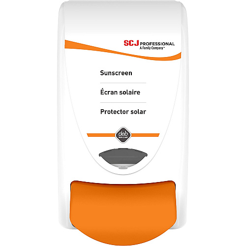 SC Johnson Sunscreen Dispenser 1.06 quart Capacity - Durable, Locking Mechanism - White - 1 Each (SUN1LDS)