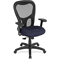 Eurotech Apollo Synchro High Back Chair Ocean Seat Color - Fabric Seat Material - Black Back Color - Black Frame Color - High Back - 5-star Base - Dillon Ocean - Armrest - 1 Each (MM950010)