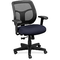 Eurotech Apollo Synchro Mid-Back Chair Ocean Seat Color - Fabric Seat Material - Black Back Color - Mesh Back Material - Black Frame Color - Mid Back - 5-star Base - Dillon Ocean - Armrest - 1 Each (MT940010)