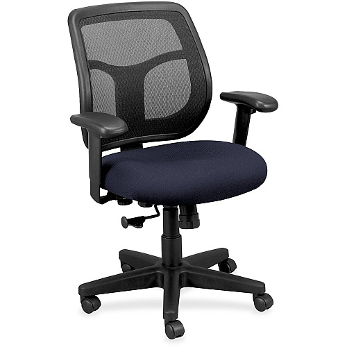 Eurotech Apollo Synchro Mid-Back Chair Ocean Seat Color - Fabric Seat Material - Black Back Color - Mesh Back Material - Black Frame Color - Mid Back - 5-star Base - Dillon Ocean - Armrest - 1 Each (MT940010)