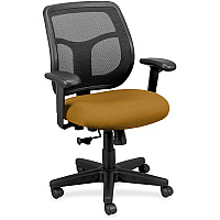Eurotech Apollo Synchro Mid-Back Chair Butterscotch Seat Color - Fabric Seat Material - Black Back Color - Fabric Back Material - Mid Back - 5-star Base - Castillo Metal - Armrest - 1 Each (MT940071)