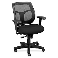 Eurotech Apollo Synchro Mid-Back Chair Black Seat Color - Fabric Seat Material - Black Back Color - Mesh Back Material - Black Frame Color - Mid Back - 5-star Base - Dillon Black - Armrest - 1 Each (MT940076)