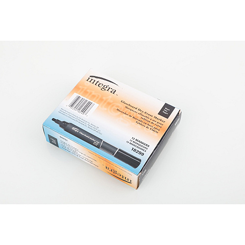 Integra Dry-Erase Markers Erasable - Black Ink - 12 / Box (18299)