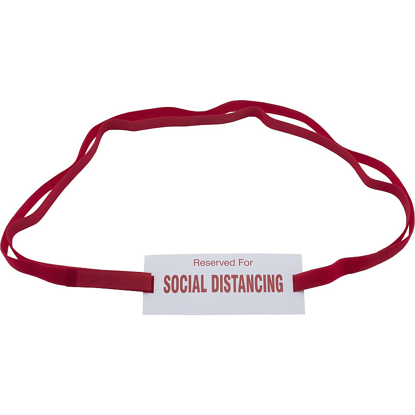 Advantus Social Distancing Chair Strap Sign Print/Message "Reserved for Social Distancing" - Laminated, Adjustable - Multicolor - 10 / Box (98057)