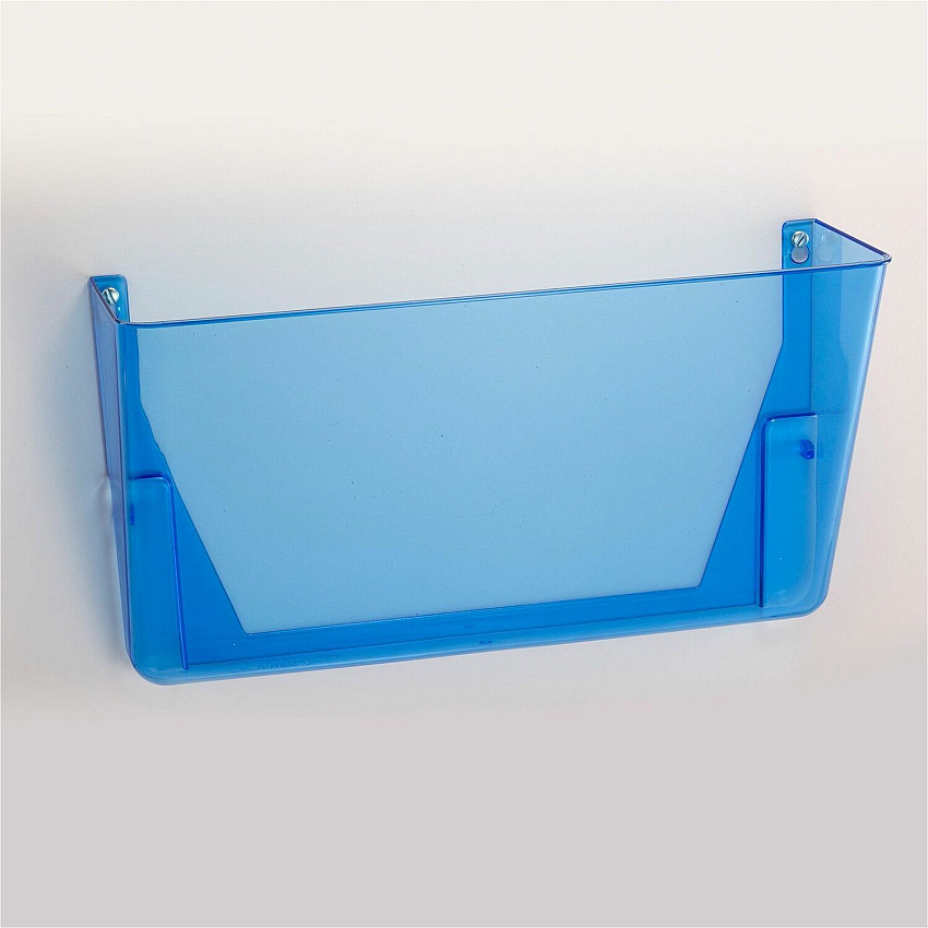 Officemate Blue Glacier&trade; Wall File, 3/Box 15" Height x 13" Width x 4.13" Depth - Stackable - Transparent Blue - Plastic - 3 / Pack (23220)