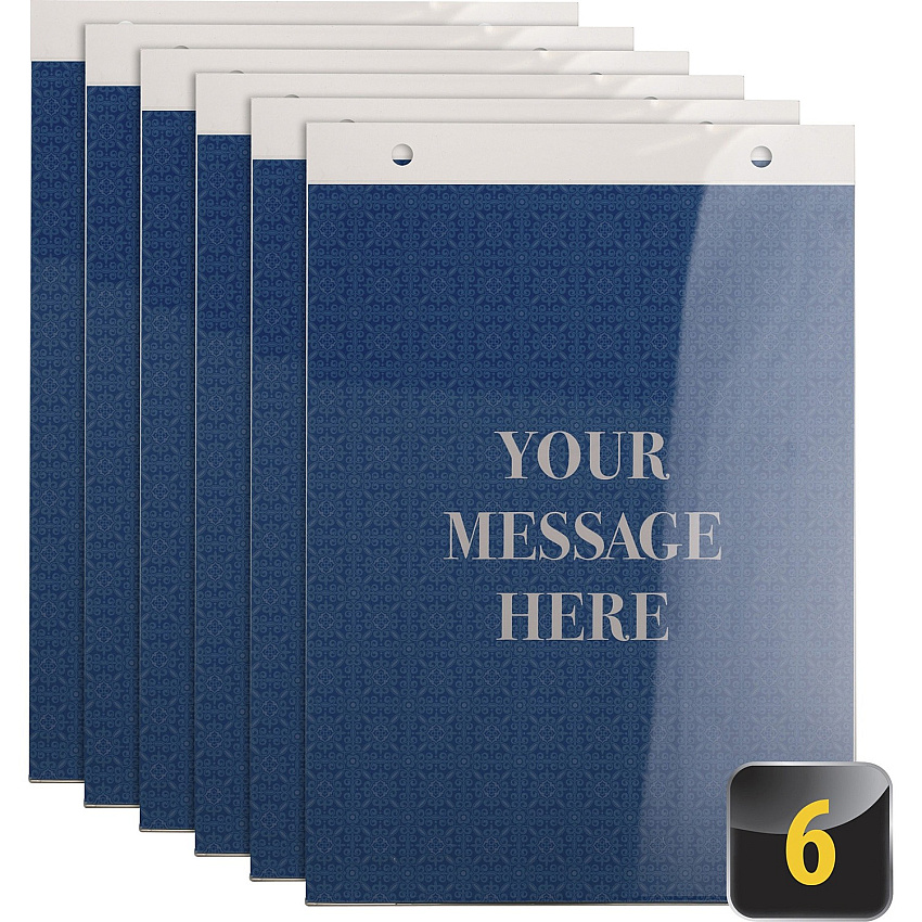 Officemate Vertical Sign Holder, 6PK 8.5" Width x 11" Height - 8.50" Holding Width x 11" Holding Height - Rectangular Shape - Double Sided - Easy to Use, Durable, Hanging Hole - Plastic - Clear - 6 / Box (23060)