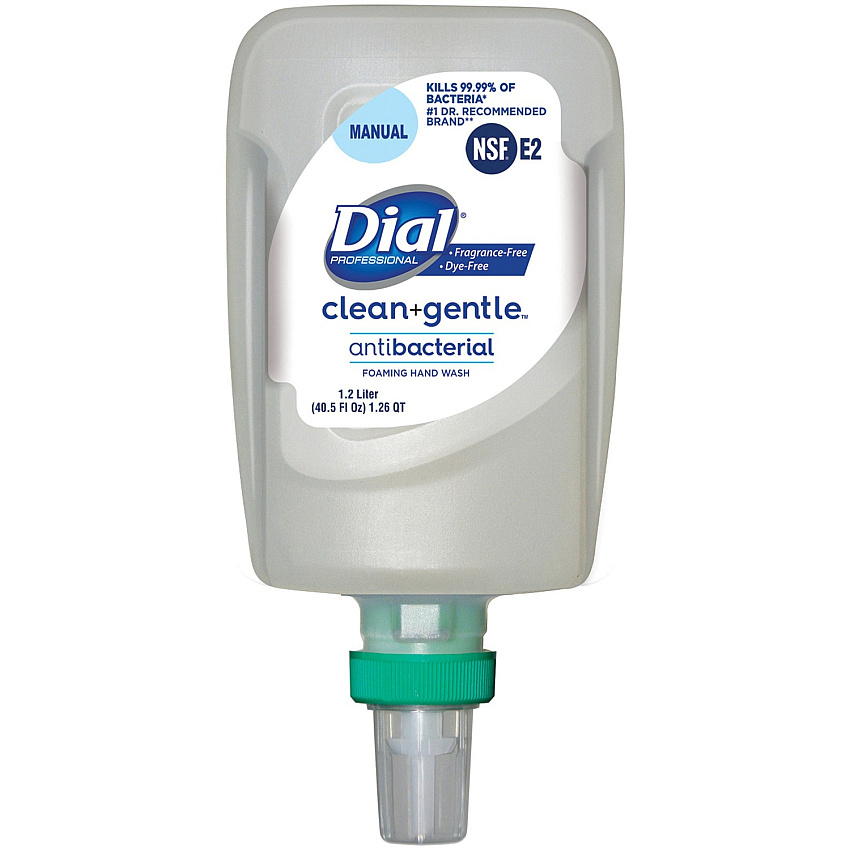 Dial FIT Refill Clean+ Foaming Hand Wash 1.27 quart - Bacteria Remover, Odor Remover - Skin, Hand - Antibacterial - Fragrance-free, Dye-free - 3 / Carton (32100)