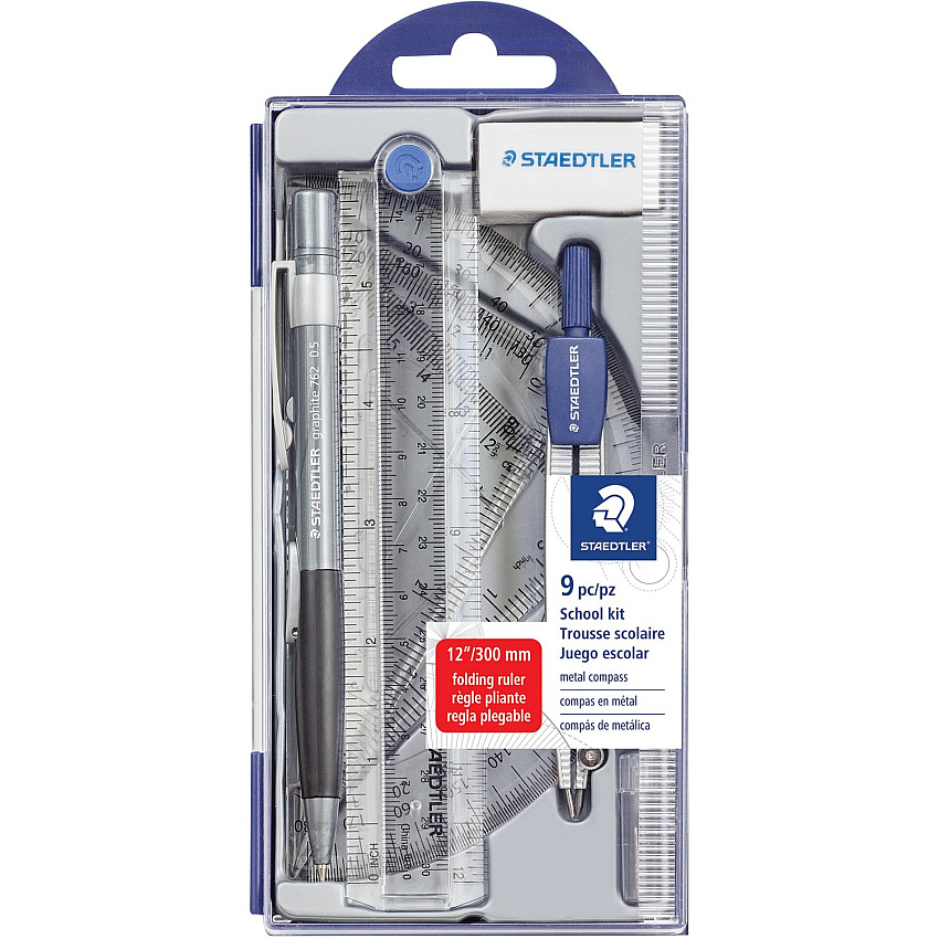 Staedtler Compass Math Set 9 Piece(s) - Blue - 1 Set (55060S92)