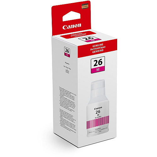 Canon GI-26 Pigment Color Ink Bottle Inkjet - Pink - 14000 Pages - 132 mL - High Yield - 1 Each (GI26M)