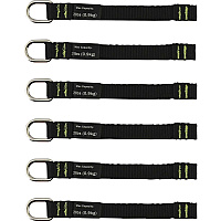Ergodyne 3700 Web Tool Tether Attachment - D-Ring Tool Tails - 2lbs (6-Pack) 9.5" Height x 0.3" Width - Black - 6 / Pack (19705)