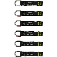 Ergodyne 3700 Web Tool Tether Attachment - D-Ring Tool Tails - 2lbs (6-Pack) 9.5" Height x 0.3" Width - Black - Nylon Webbing - 6 / Pack (19703)
