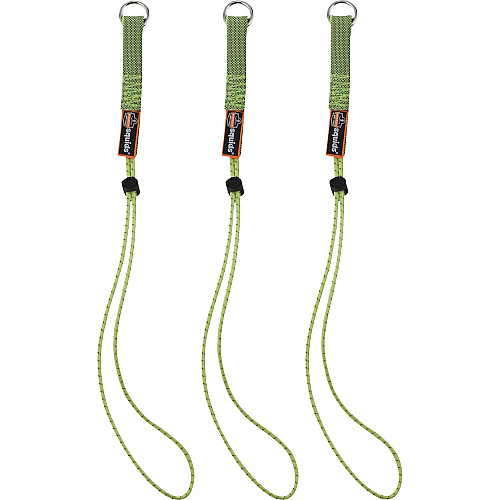 Ergodyne 3703 Elastic Tool Tether Attachment - Loop Tool Tails - 15lbs (3-Pack) 0.3" Width x 9.5" Height x 18" Length - Lime - Elastic, Nylon - 3/Each - 18 / Carton (19769)
