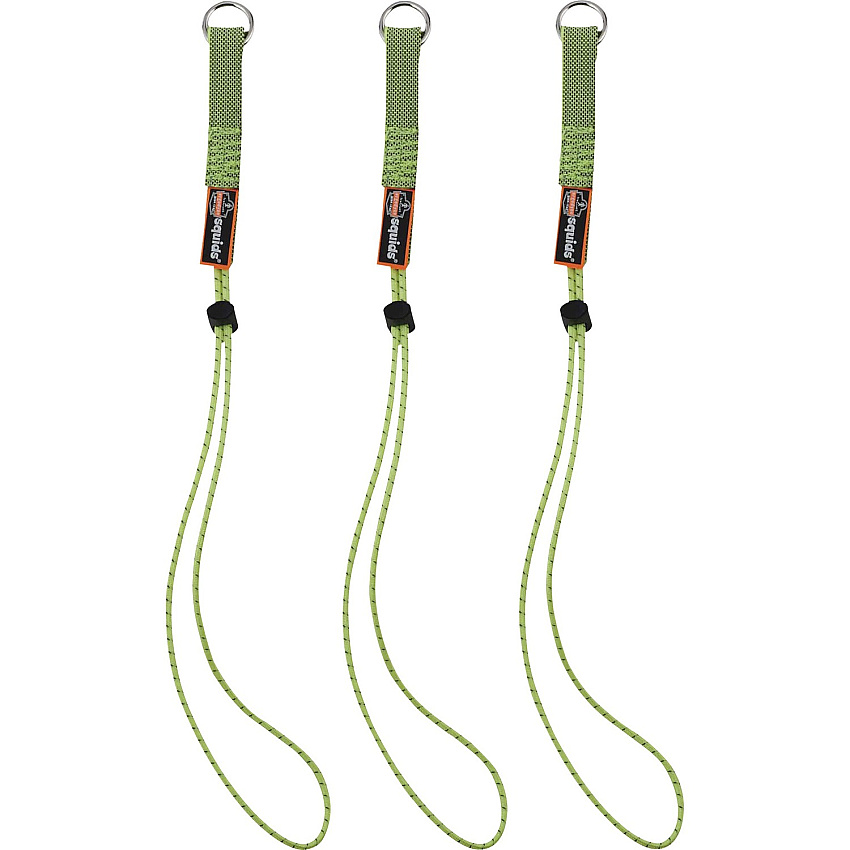 Ergodyne 3703 Elastic Tool Tether Attachment - Loop Tool Tails - 15lbs (3-Pack) 0.3" Width x 9.5" Height x 18" Length - Lime - Elastic, Nylon - 3/Each - 18 / Carton (19769)