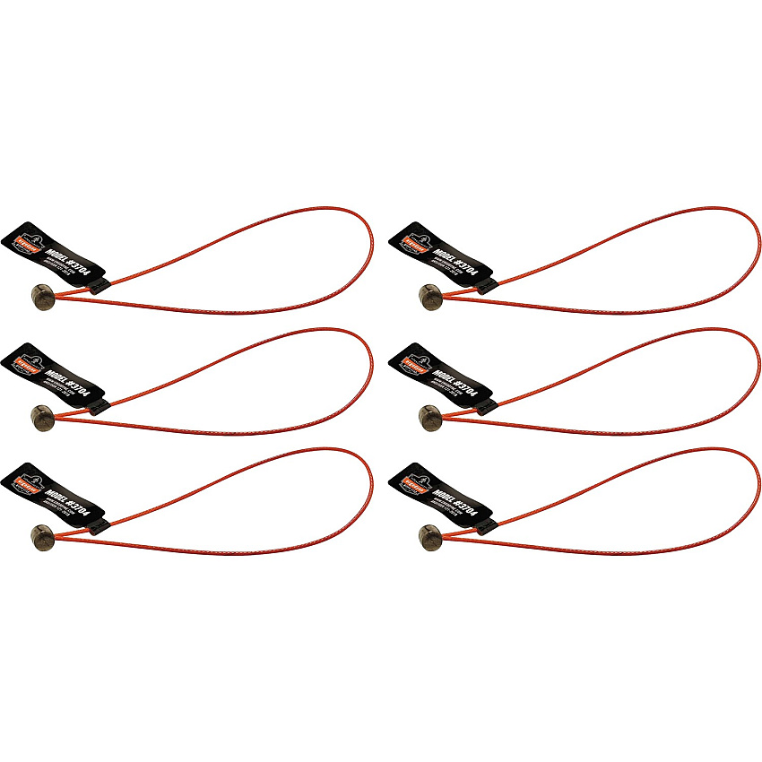 Ergodyne 3704 Wire Tool Attachment - Loop Tool Tail? - 2lbs (6-Pack) 0.1" Height x 4.8" Width - Orange - Stainless Steel, Polyurethane - 6 / Pack (19707)