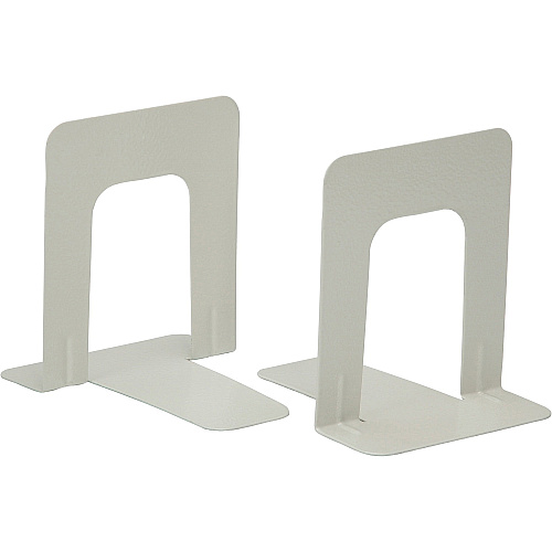 AbilityOne Heavy-Duty Bookends 6" Height x 4.8" Width x 6" Depth - Heavy Duty, Rounded Edge - 18% Recycled - Beige - Metal - 1 Pair (1396158)