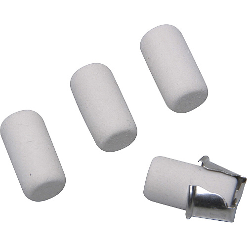 AbilityOne SKILCRAFT Capped Eraser Refill White - Metal - 4 / Box - Non-smudge, Non-tearing, Non-scratching, Non-smearing (3328794)