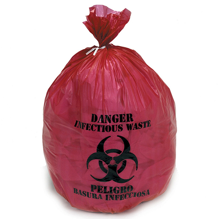 AbilityOne SKILCRAFT Medical Isolation Bags 30.50" Width - Low Density - Red - 50/Box - Hospital, Doctor's Office, Dental Clinic, Nursing Home (5173662)