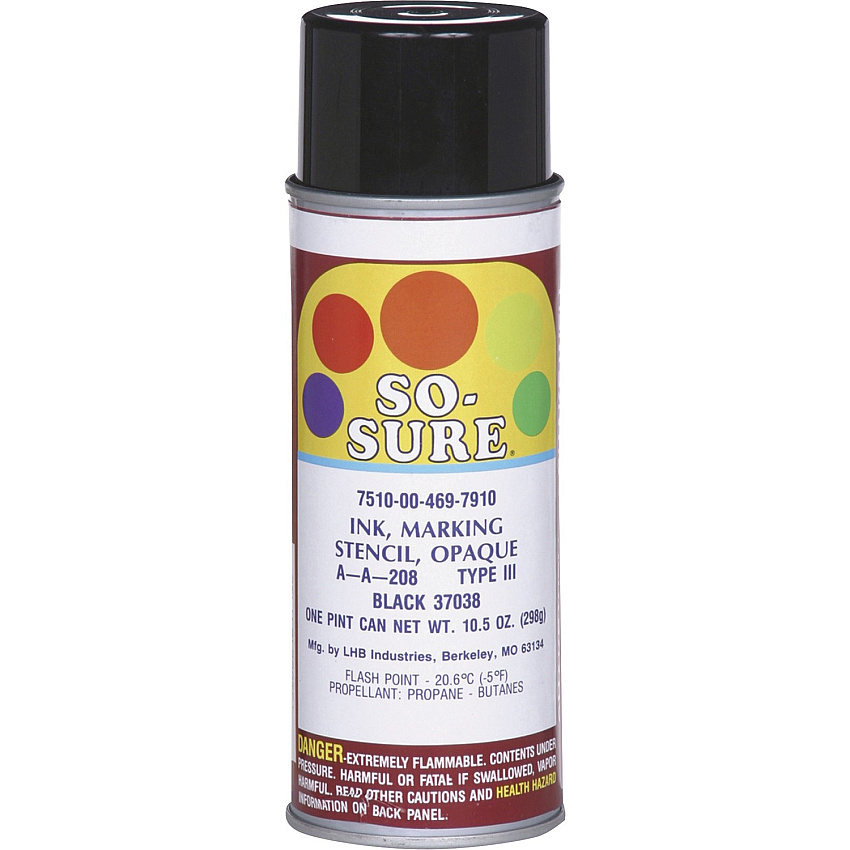 AbilityOne SKILCRAFT So-Sure Stencil Ink 10.50 oz - 1 Each - Black (4697910)