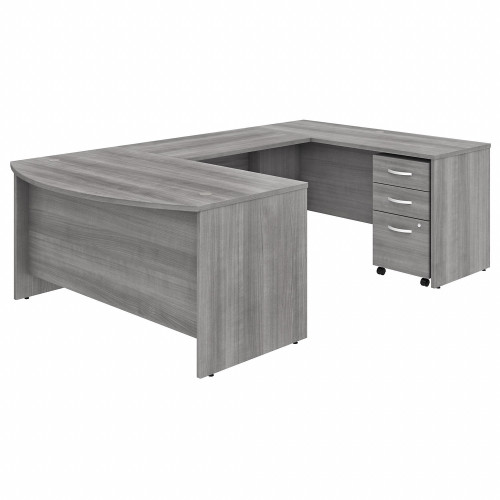Bush Business Furniture Studio C 60W x 36D U Shaped Desk with Mobile File Cabinet (STC005PGSU)
