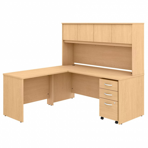 Bush Business Furniture Studio C 72w X 30d L Shaped Desk With Hutch, Mobile File Cabinet and 42w Return (STC006ACSU)