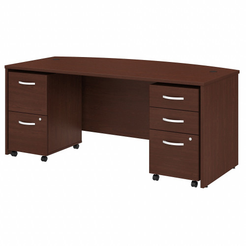 Bush Business Furniture Studio C 72w X 36d Bow Front Desk With Mobile File Cabinets (STC012CSSU)