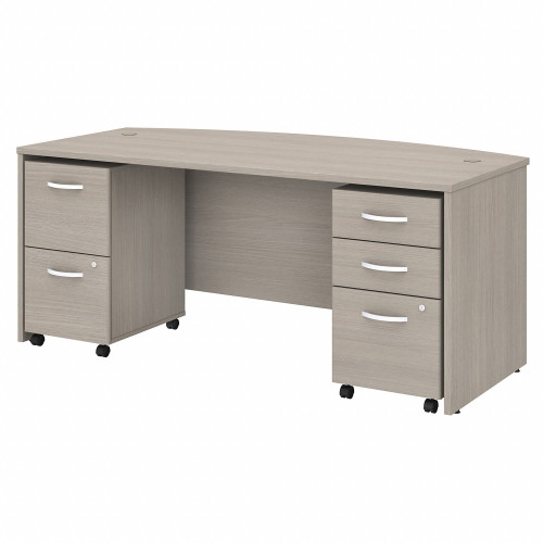 Bush Business Furniture Studio C 72w X 36d Bow Front Desk With Mobile File Cabinets (STC012SOSU)