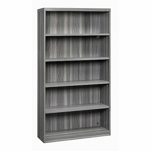 Safco Aberdeen Series 5-Shelf, Bookcase 68.8" Height x 36" Width x 12" Depth Bookcase, 63.9" Height x 34.6" Width x 11.4" Depth Interior Cabinet - 5 Shelve(s) - Material: Laminate, Medium Density Fiberboard (MDF) - Finish: Gray Steel - 1 Each (AB5S36LGS)