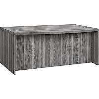 Safco Aberdeen Series 72" Bow Front Desk Rectangle - 1.6" Thickness Work Surface, 29.5" Height x 72" Width x 42" Depth - Material: Medium Density Fiberboard (MDF), Laminate - Finish: Gray Steel - 1 Each (ABD7242LGS)
