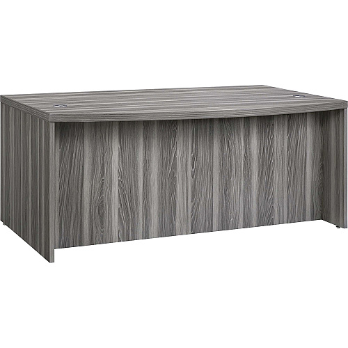 Safco Aberdeen Series 72" Bow Front Desk Rectangle - 1.6" Thickness Work Surface, 29.5" Height x 72" Width x 42" Depth - Material: Medium Density Fiberboard (MDF), Laminate - Finish: Gray Steel - 1 Each (ABD7242LGS)