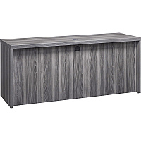 Safco Aberdeen 72" Credenza Rectangle - 1.6" Thickness Work Surface, 29.5" Height x 72" Width x 24" Depth Credenza - Material: Medium Density Fiberboard (MDF), Laminate - Finish: Gray Steel - 1 Each (ACD7224LGS)