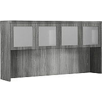Safco Aberdeen Series 72" Hutch, Glass Doors Rectangle - 17.4" Height x 17.4" Width0.7" Thickness Door, 37.4" Height x 70" Width x 13.3" Depth Interior Cabinet, 39.1" Height x 72" Width x 15" Depth Hutch - 4 Door(s) - Material: Medium Density F (AHG72LGS)