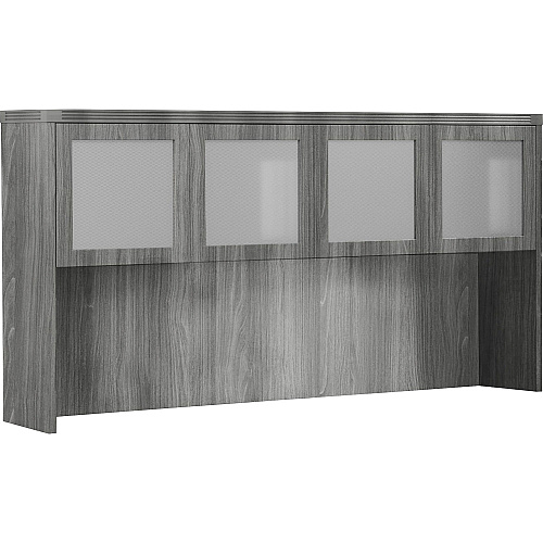 Safco Aberdeen Series 72" Hutch, Glass Doors Rectangle - 17.4" Height x 17.4" Width0.7" Thickness Door, 37.4" Height x 70" Width x 13.3" Depth Interior Cabinet, 39.1" Height x 72" Width x 15" Depth Hutch - 4 Door(s) - Material: Medium Density F (AHG72LGS)