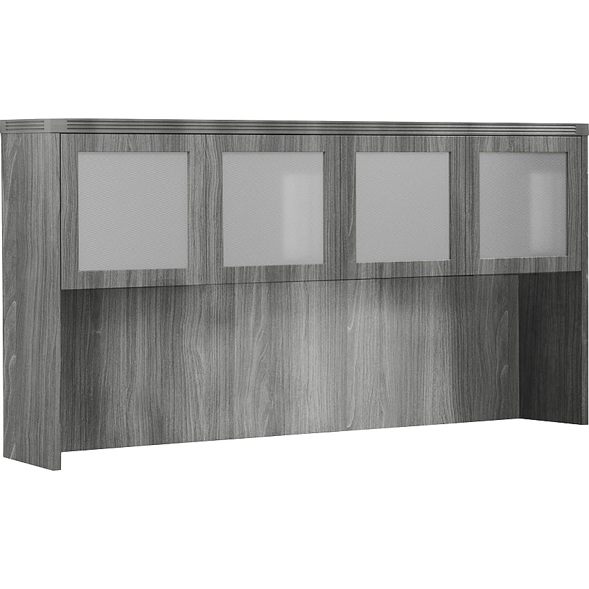 Safco Aberdeen Series 72" Hutch, Glass Doors Rectangle - 17.4" Height x 17.4" Width0.7" Thickness Door, 37.4" Height x 70" Width x 13.3" Depth Interior Cabinet, 39.1" Height x 72" Width x 15" Depth Hutch - 4 Door(s) - Material: Medium Density F (AHG72LGS)