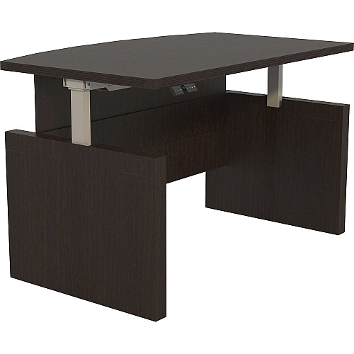 Safco Aberdeen Height-Adjustable Desk x 1.6" Thickness Work Surface, 49.2" Height x 72" Width Desk - Finish: Mocha, Laminate - 1 Each (ABDH7242LDC)