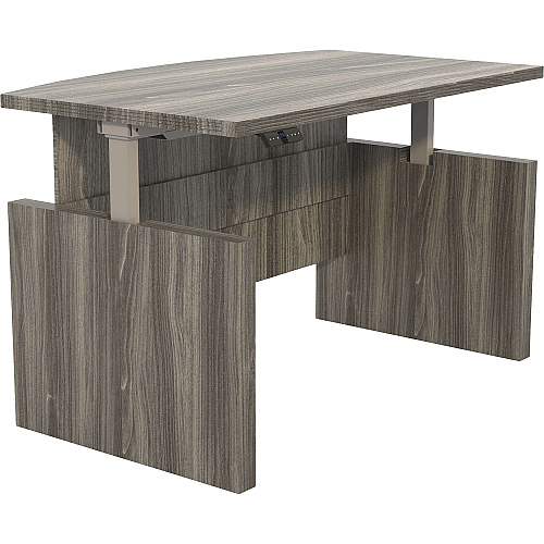 Safco Aberdeen Height-Adjustable Desk x 1.6" Thickness Work Surface, 49.2" Height x 72" Width Desk - Finish: Gray Steel, Laminate - 1 Each (ABDH7242LGS)