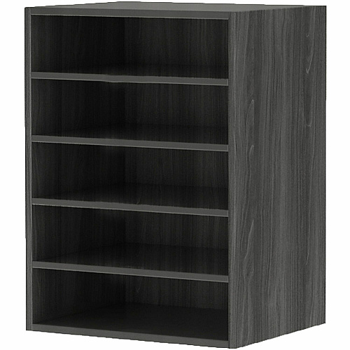 Safco Aberdeen Series Horizontal Paper Management Rectangle - 3.5" Height x 14" Width x 11.3" Depth Compartment, 20.3" Height x 15" Width x 11.8" Depth Rack - Material: Medium Density Fiberboard (MDF), Laminate - Finish: Gray Steel - 1 Each (AHPMLGS)