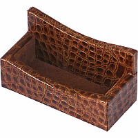 Protacini Cognac Brown Italian Patent Leather Business Card Holder Italian Leather, Suede - Cognac Brown - 1 Each (A6107)